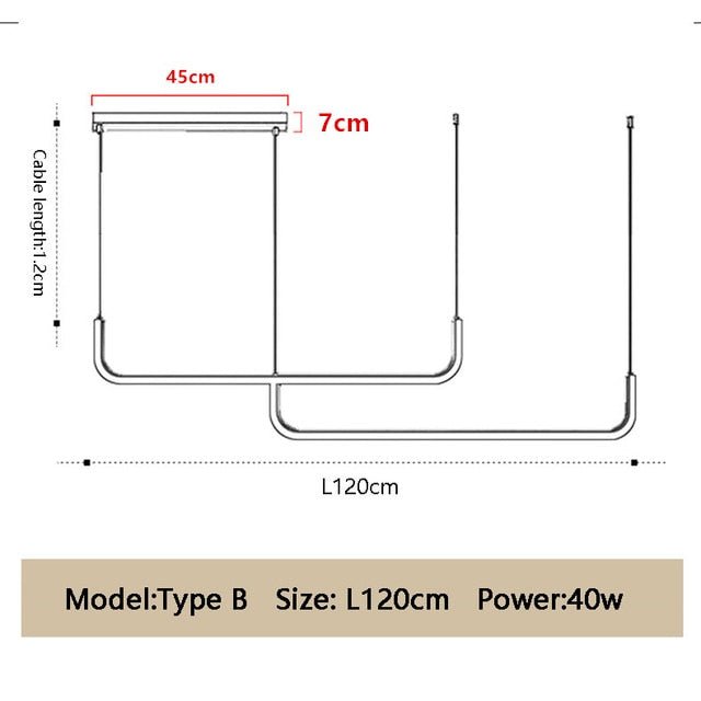 Lumino - Moderne minimalistische LED-druppel Lamp Lengte 120cm