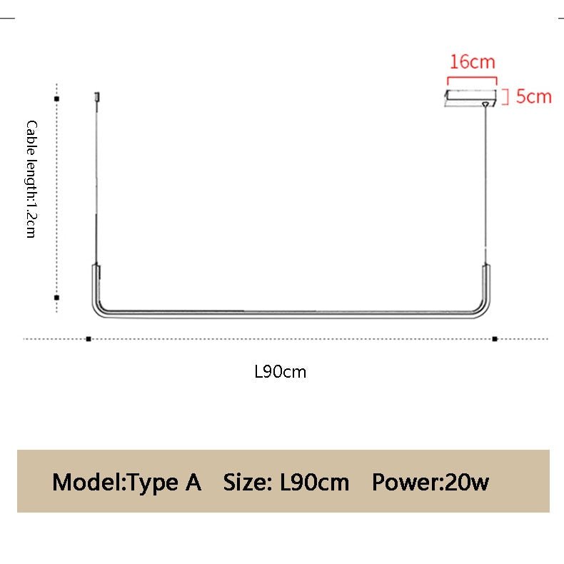Lumino - Moderne minimalistische LED-druppel Lamp Lengte 90cm