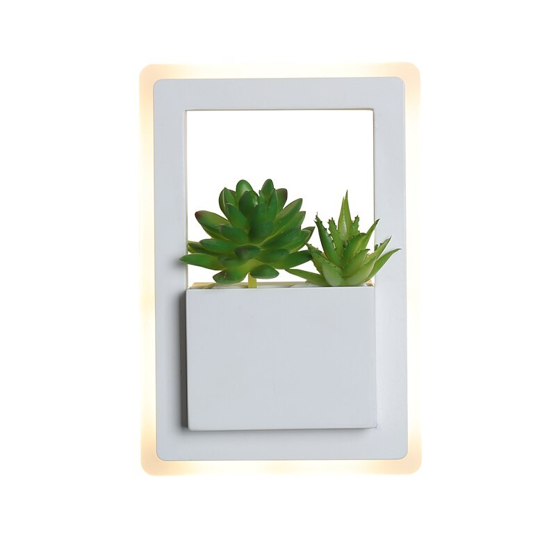 Moderne Witte LED Wandlamp met Plantdesign – Stijlvolle Verlichting