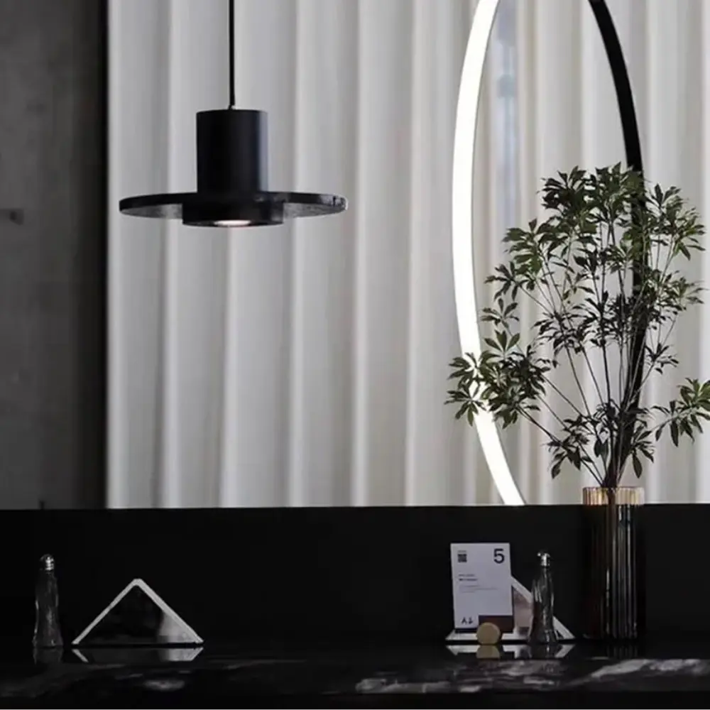 Morani Milano - Hanglamp van Luxe Zwart Natuursteen voor Modern Interieur