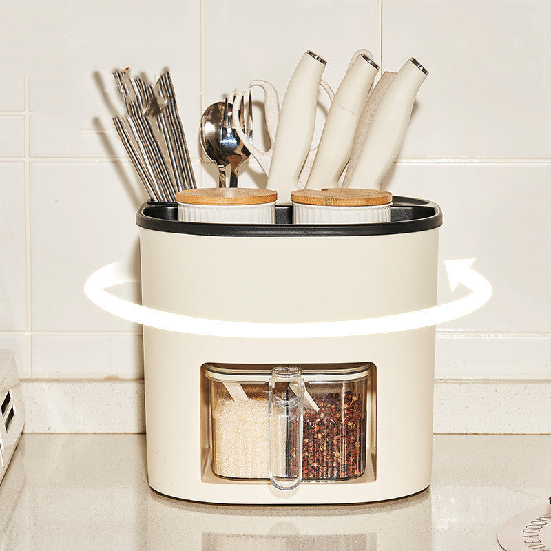 Multifunctionele Keuken Organizer met 360 Rotatie en Vier Compartimenten