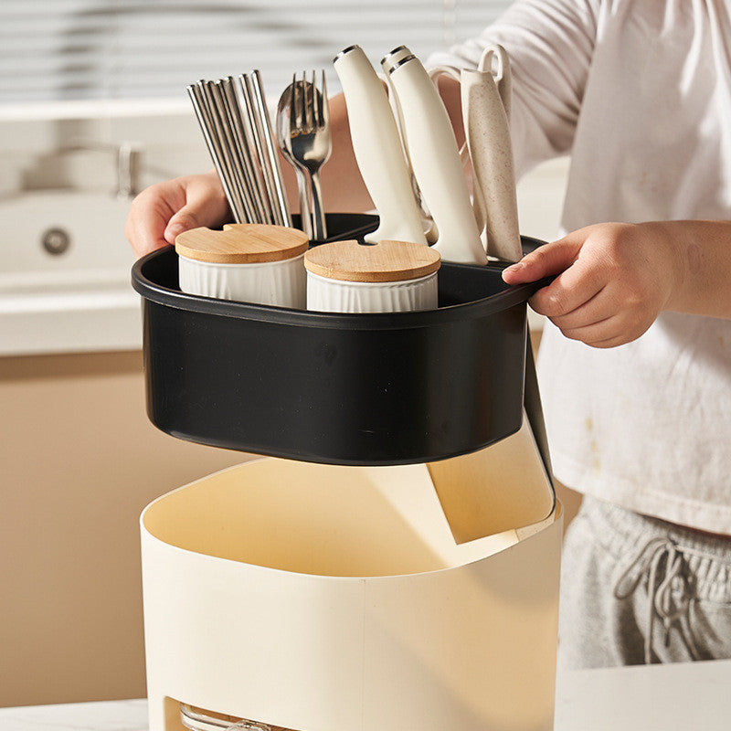 Multifunctionele Keuken Organizer met 360 Rotatie en Vier Compartimenten