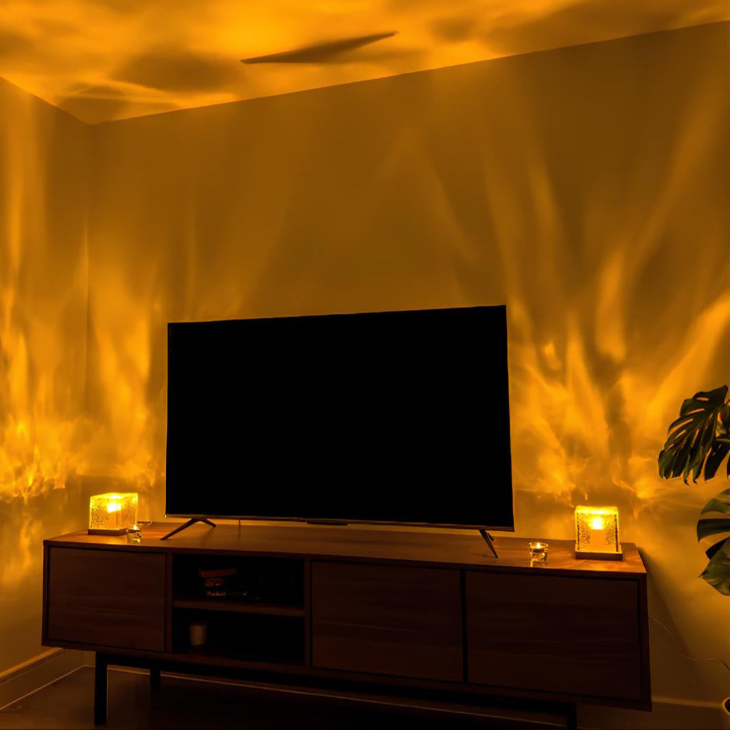 Nørdix - Noordlicht Lamp met Hout en 16 Kleuren Opties
