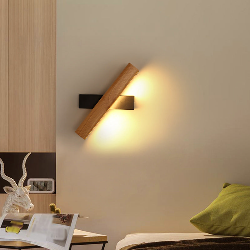 Nordlys - Moderne Houten Roteerbare LED Wandlamp voor Slaapkamer