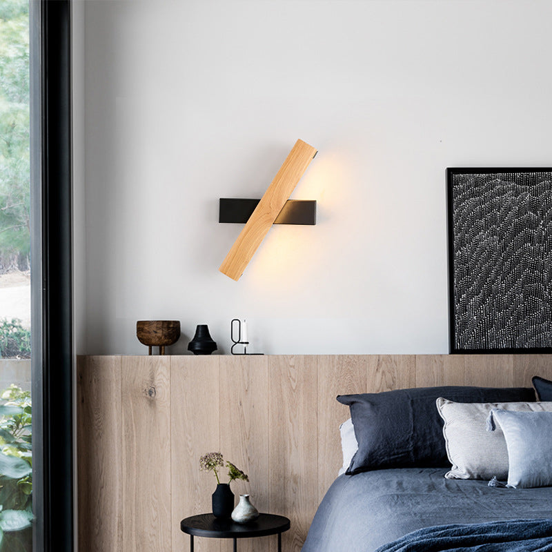 Nordlys - Moderne Houten Roteerbare LED Wandlamp voor Slaapkamer