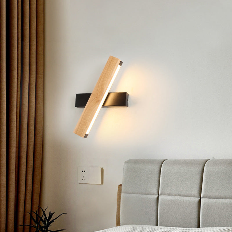 Nordlys - Moderne Houten Roteerbare LED Wandlamp voor Slaapkamer
