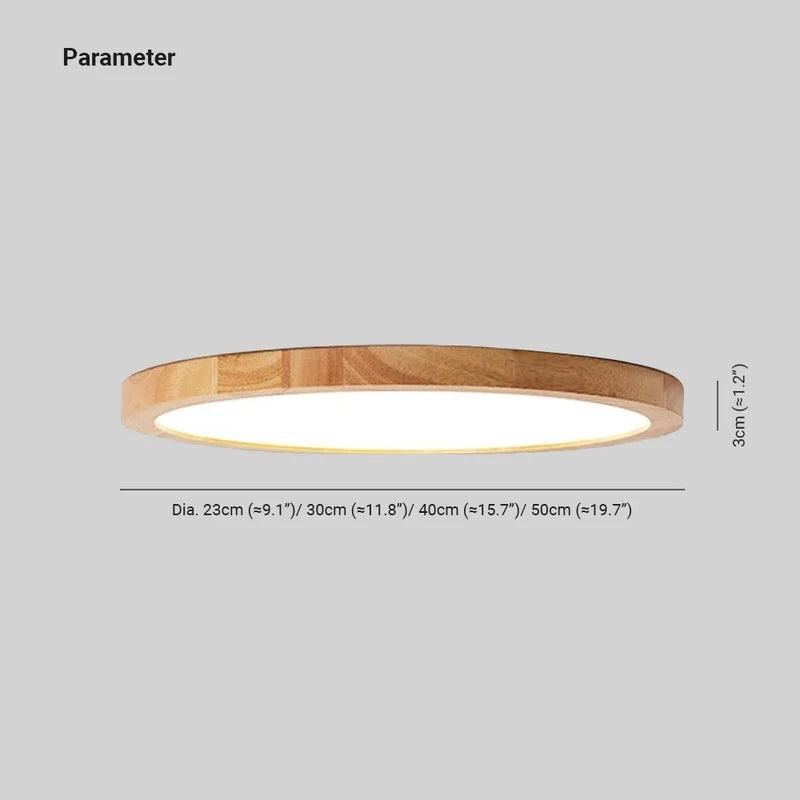Nørdix - Moderne Ronde LED Plafondlamp Hout/Acryl Slaap/Eet/Woonkamer