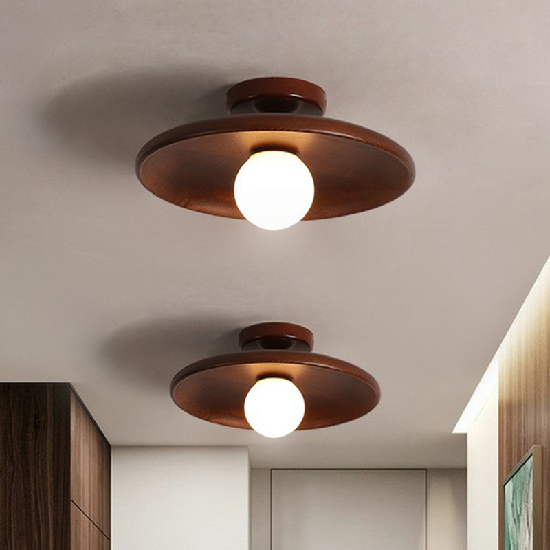 Lumino - Plafondlamp Cirkelvormig Minimalistisch Hout 1 Lichtpunt Bruin