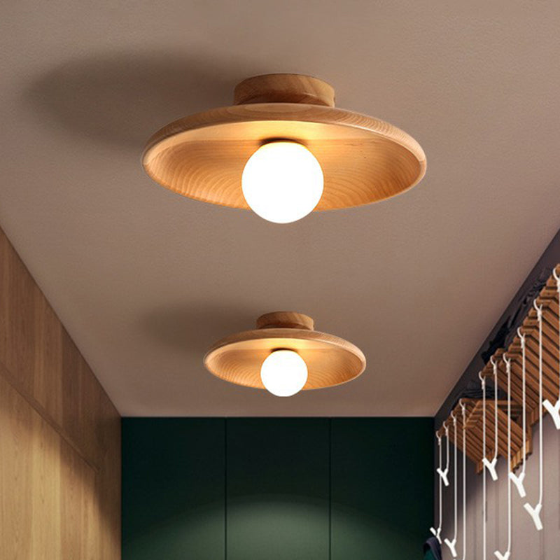 Lumino - Plafondlamp Cirkelvormig Minimalistisch Hout 1 Lichtpunt Hout