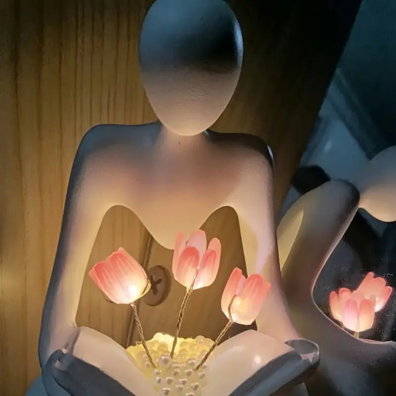 Resin Abstracte Elesso - Tulpen Nachtlamp | Elegante Slaapkamerdecoratie