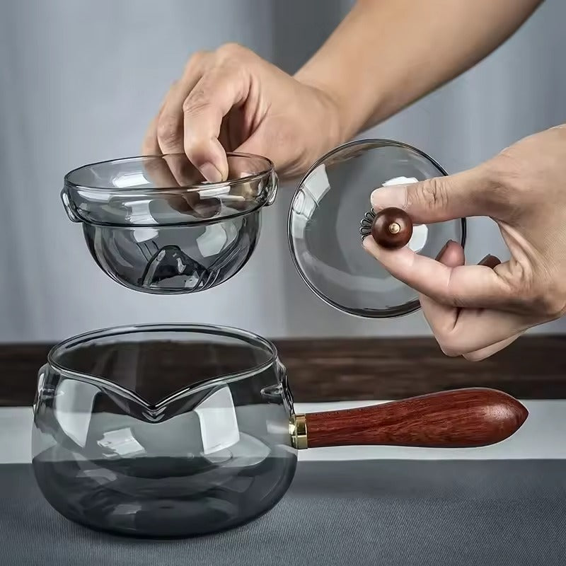 Rotary Glazen Theepot met Infuser voor Perfecte Thee SEREIN
