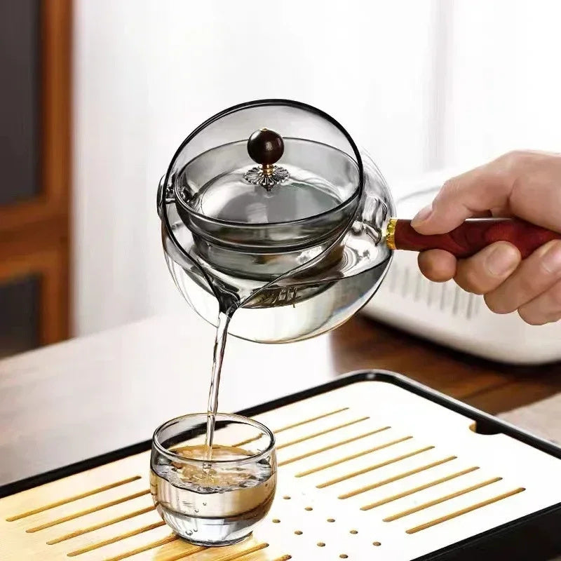 Rotary Glazen Theepot met Infuser voor Perfecte Thee SEREIN