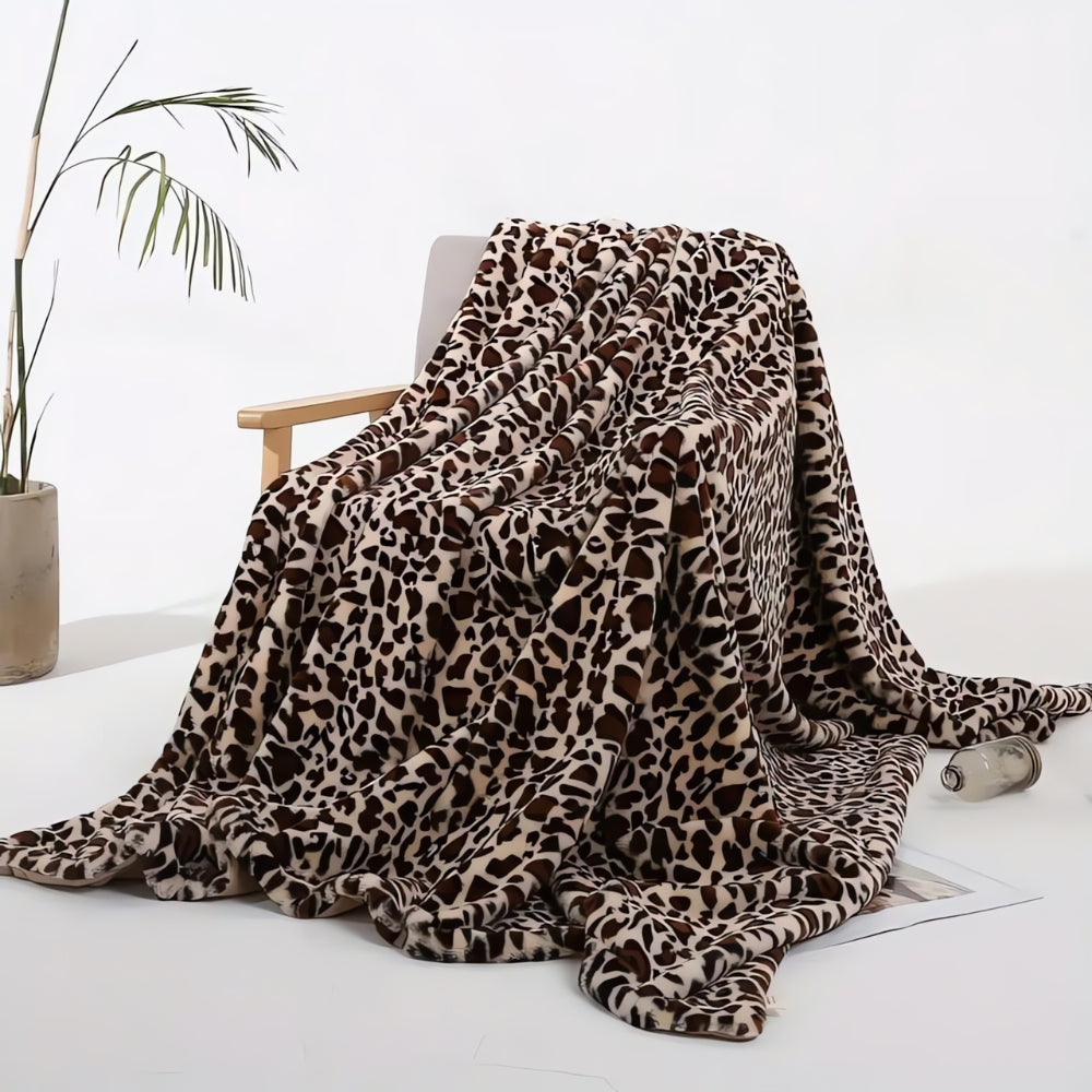 Wild Elegance Luipaardprint Deken Beige Luipaard