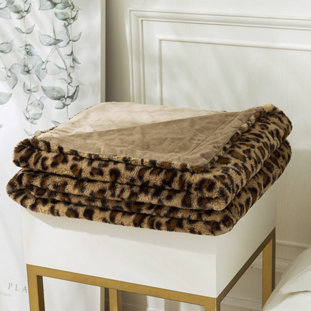 Wild Elegance Luipaardprint Deken Bruine luipaard
