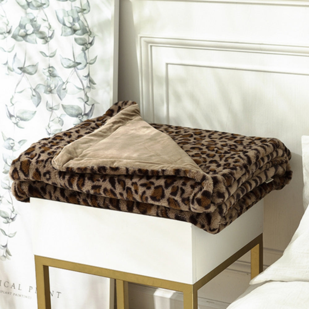 Wild Elegance Luipaardprint Deken Bruine Luipaard