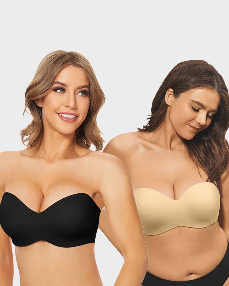 Voorgevormde Antislip Strapless BH – Perfecte Steun en Comfort – Zwart