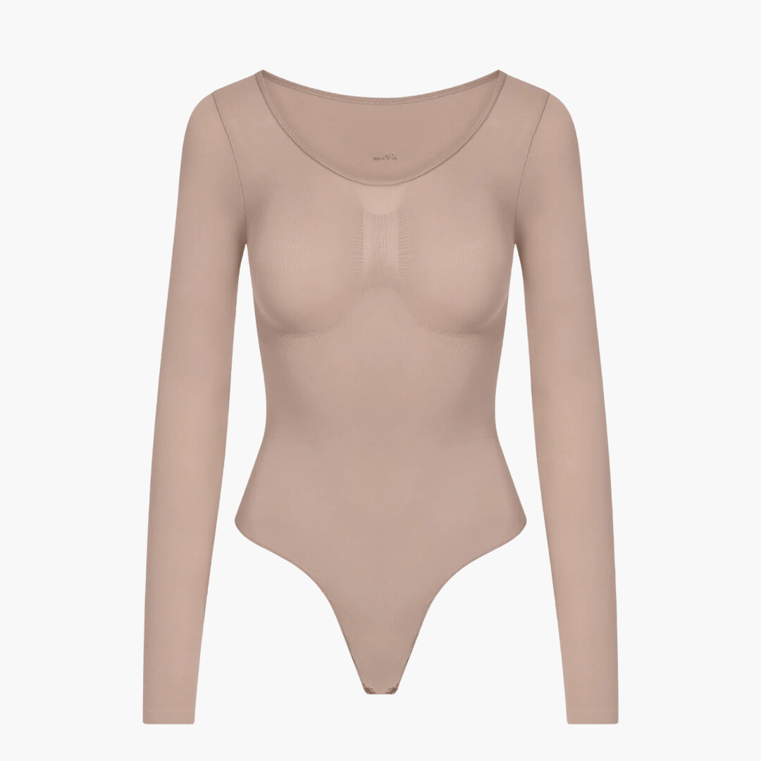 Snatchende Shaping Bodysuit Met Lange Mouwen En String