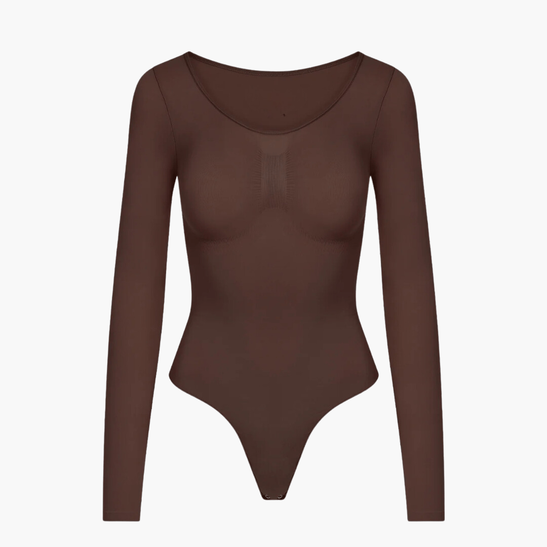 Snatchende Shaping Bodysuit Met Lange Mouwen En String