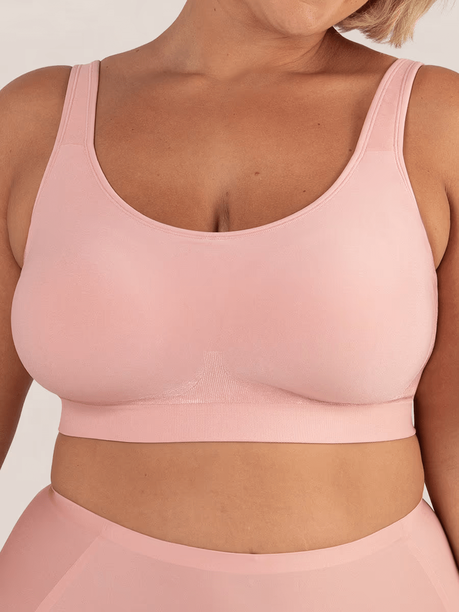 Comfortabele Beugelvrije BH Ademend en Ondersteunend Rose Tan