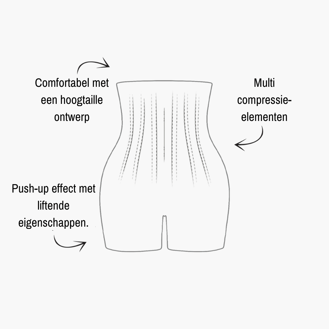 Hoog Getailleerde Bodyshaper Short Verstelbare Compressie