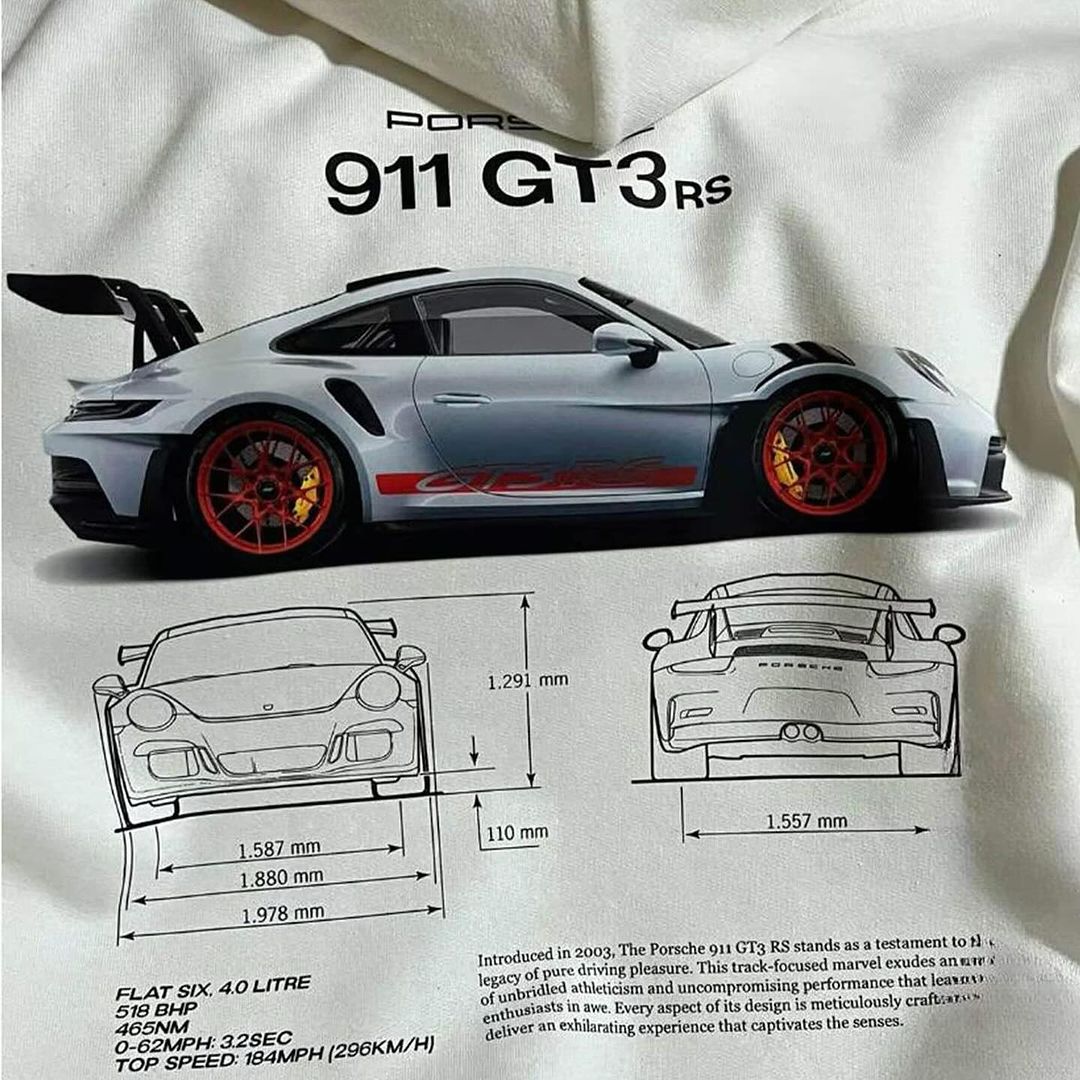 Heren Hoodie Klassieke 911 GT3RS Fleece Katoen