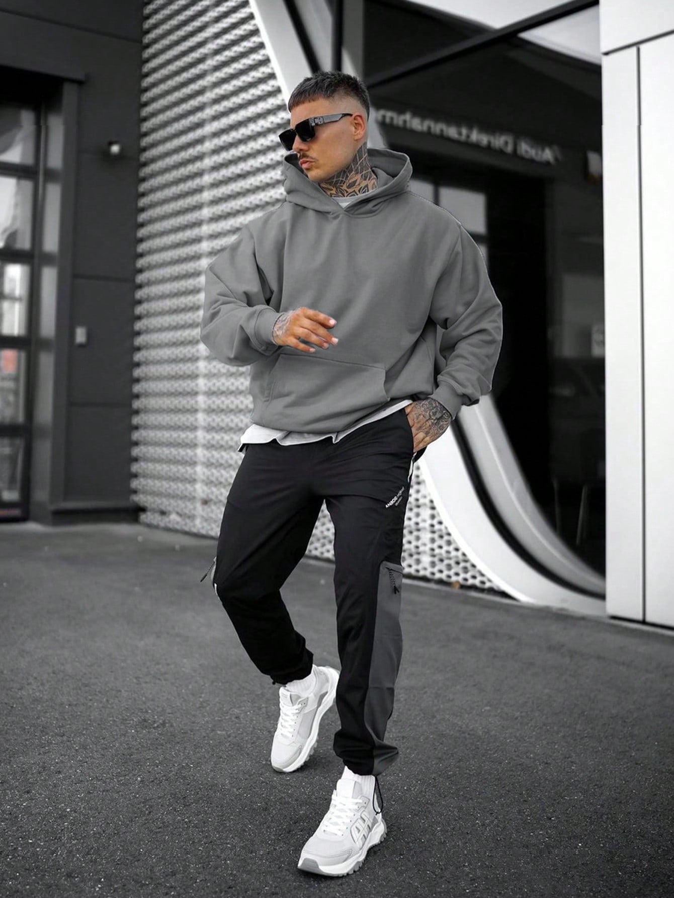 Heren Hoodie Effen Kleur Oversized Casual