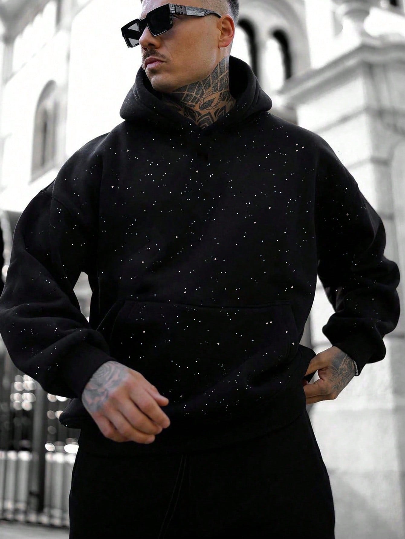 Heren Hoodie Effen Kleur Oversized Casual