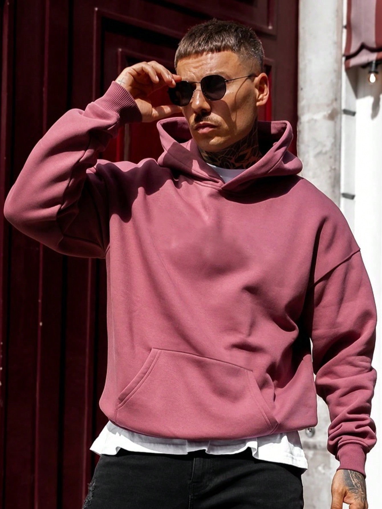 Heren Hoodie Effen Kleur Oversized Casual
