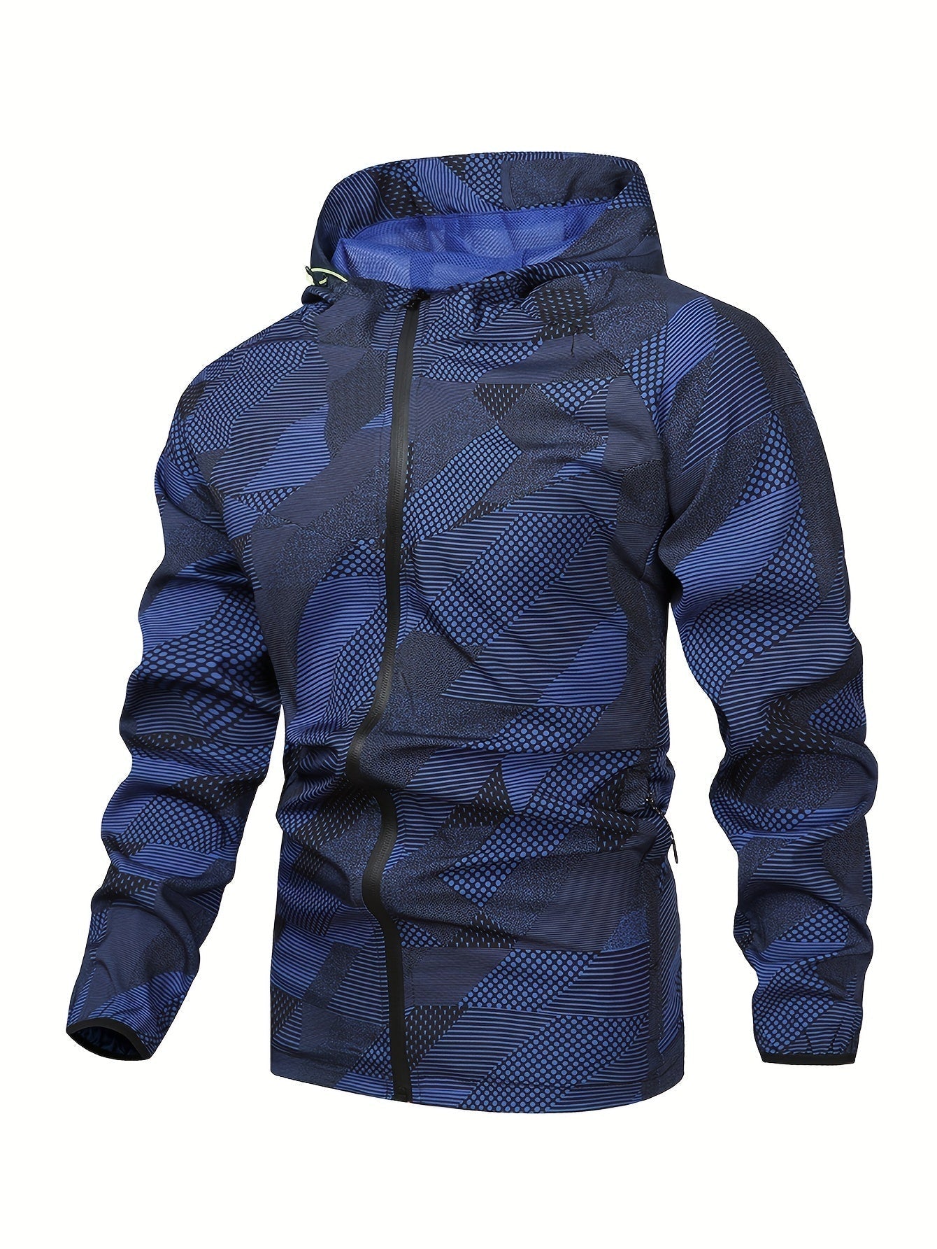 Heren Jas Hoodie Zip Up Blauw