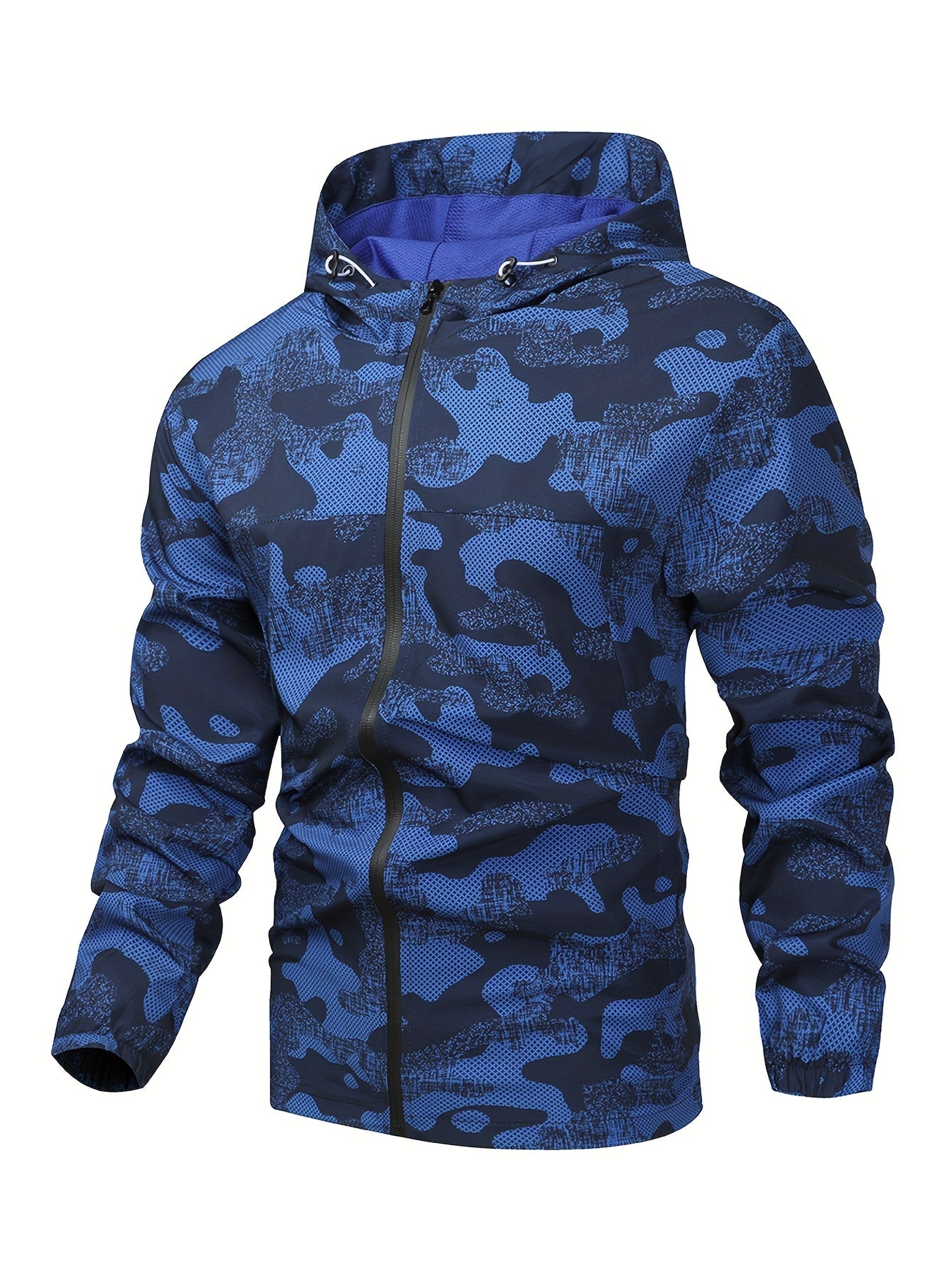 Heren Jas Hoodie Zip Up Lichtblauw