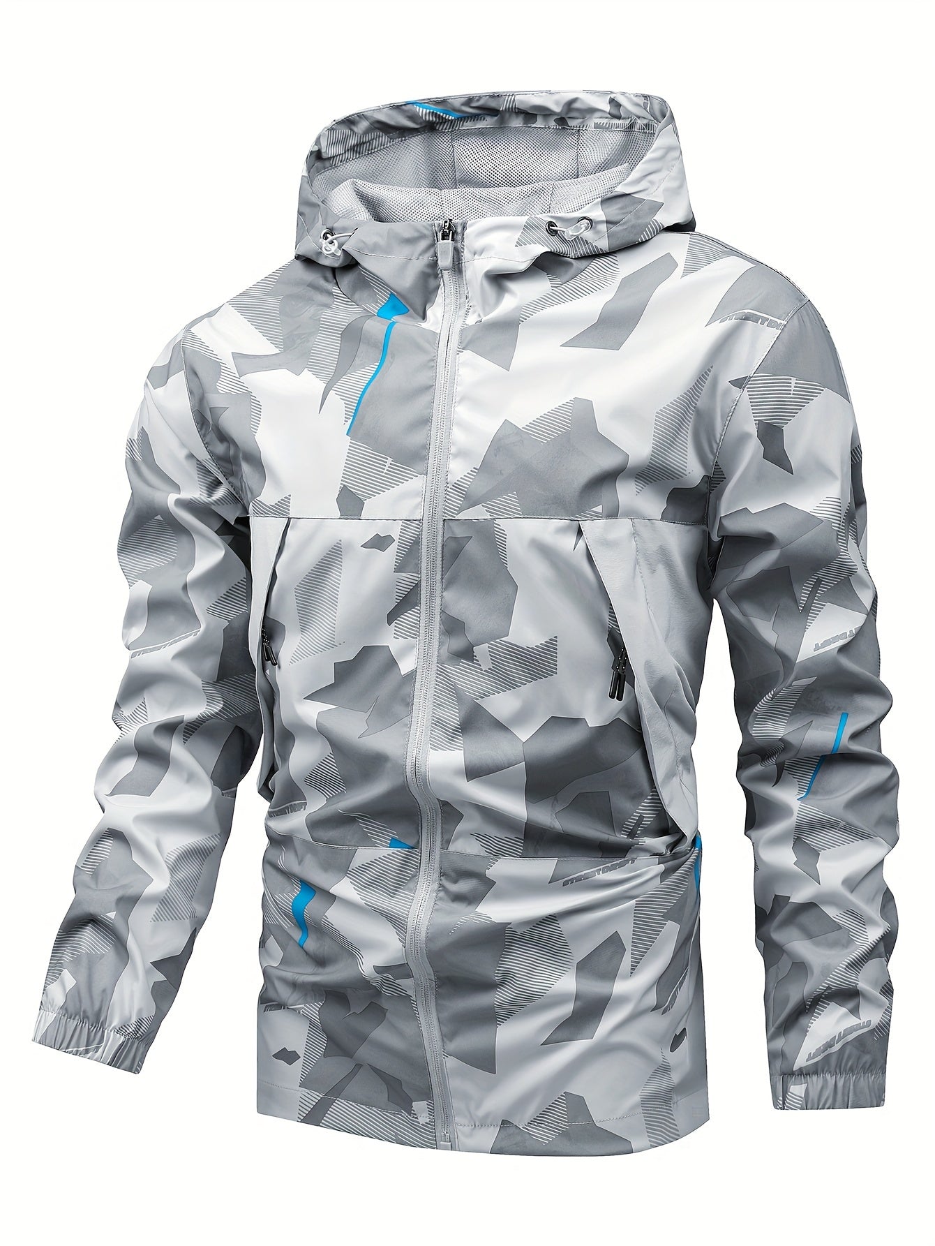 Heren Jas Hoodie Zip Up Lichtgrijs