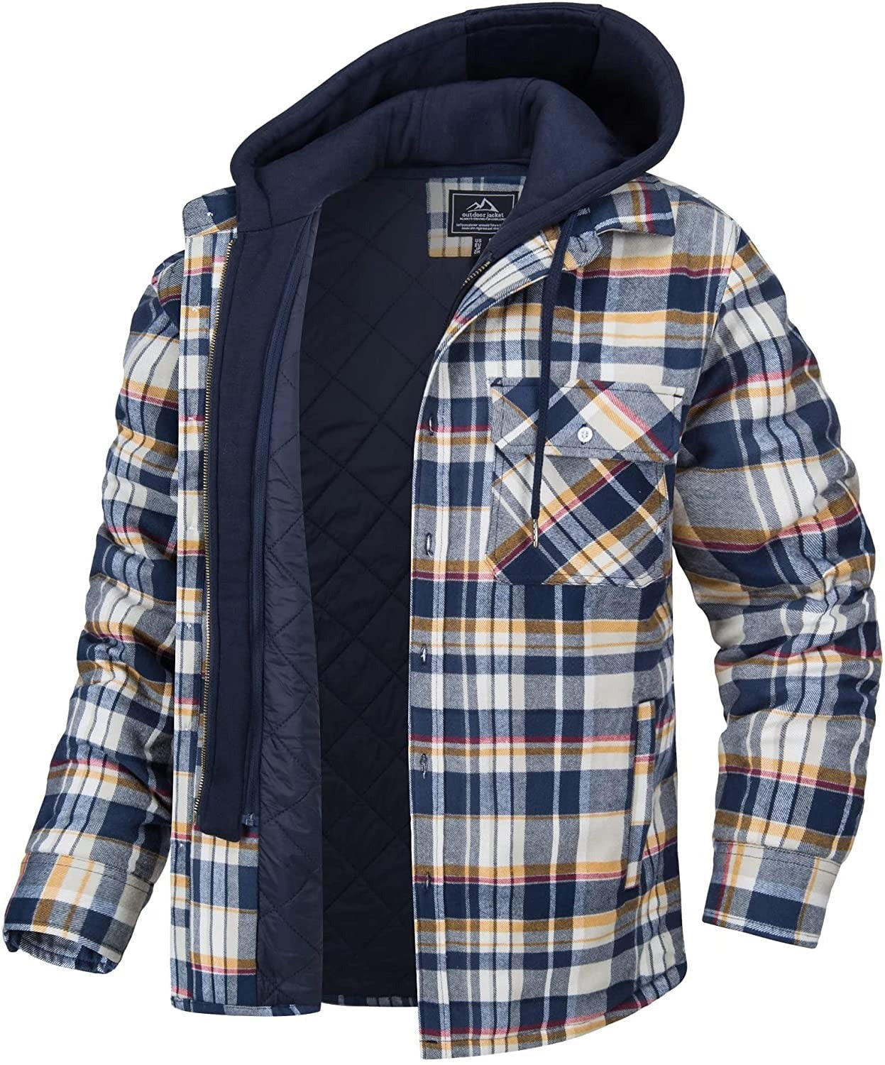 Dervaux Jas | Geruit heren vest met capuchon en warme voering