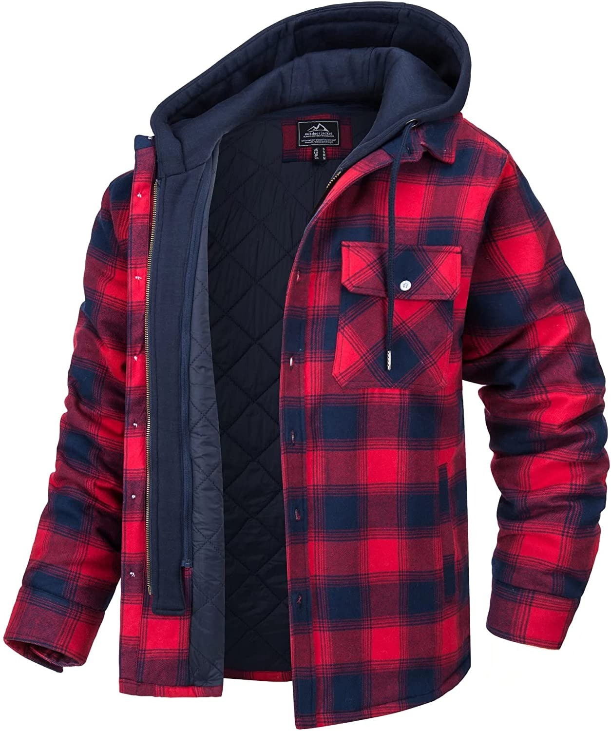 Dervaux Jas | Geruit heren vest met capuchon en warme voering