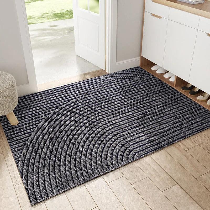 Moderne, Noordse stylish PVC voetmat │ Niet-slip vloermat voor de ingangruimte │ Zandverwijderende voetkussen Grijs