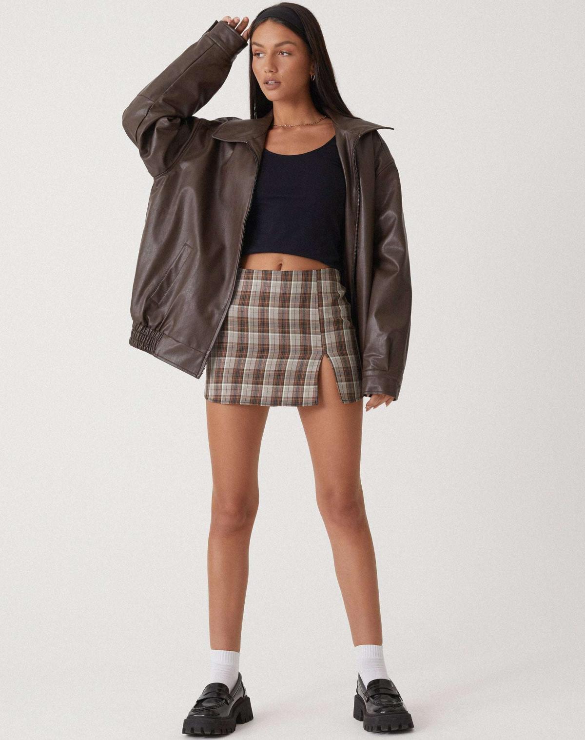Maleni - Oversized Losse Leren Jasje