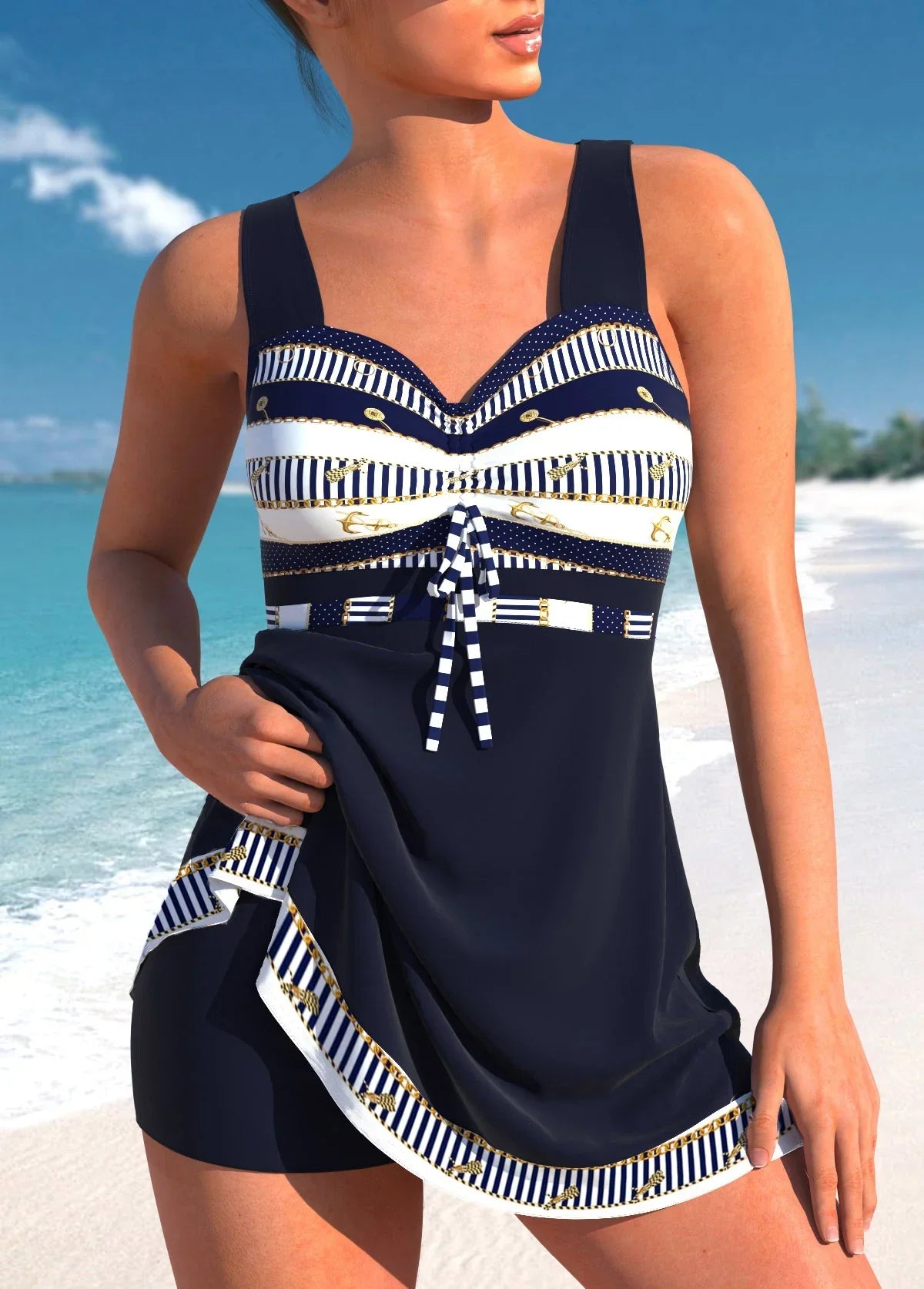 Badpak Lichtgewicht Comfortabele Badpak Tankini Voor Dames Zwart