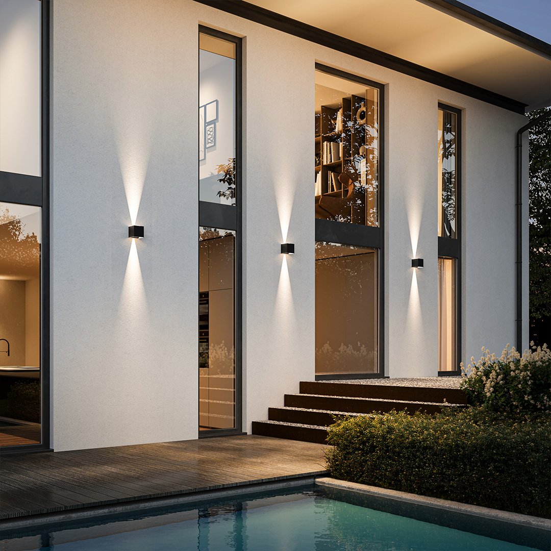 Verstelbare LED Wandlamp Buiten met Warm Wit Licht – Energiezuinige Muurlamp voor Binnen en Buiten, IP65 Waterdicht
