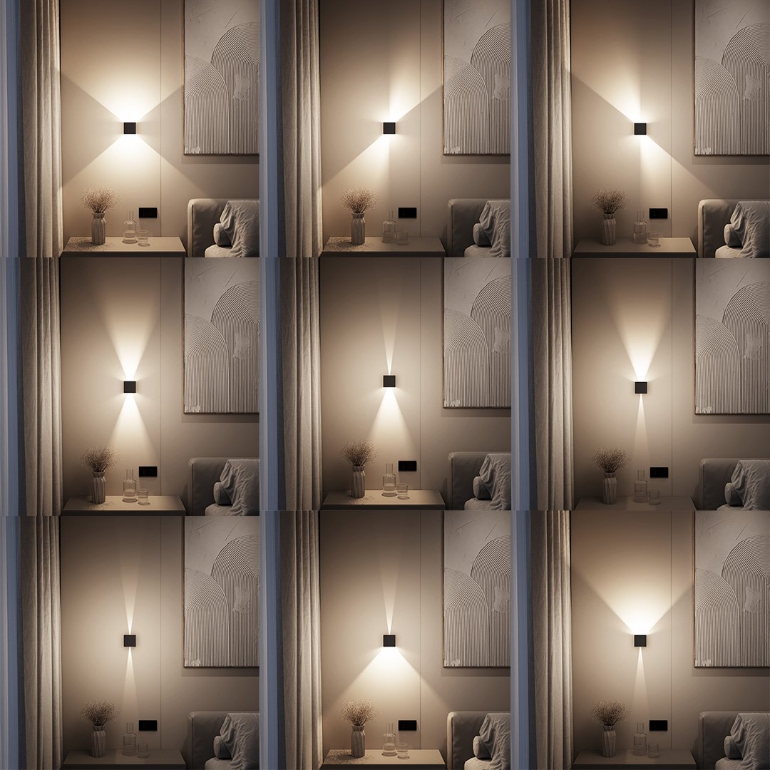 Verstelbare LED Wandlamp Buiten met Warm Wit Licht – Energiezuinige Muurlamp voor Binnen en Buiten, IP65 Waterdicht