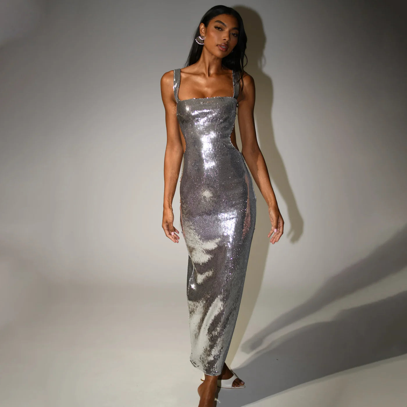 Shay Sequin Cut Out Maxi Jurk