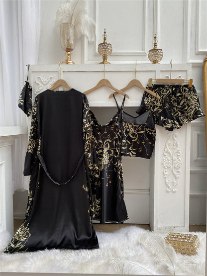 Amélie Luxe Satijnen Pyjama Set (4-delig) voor Dames