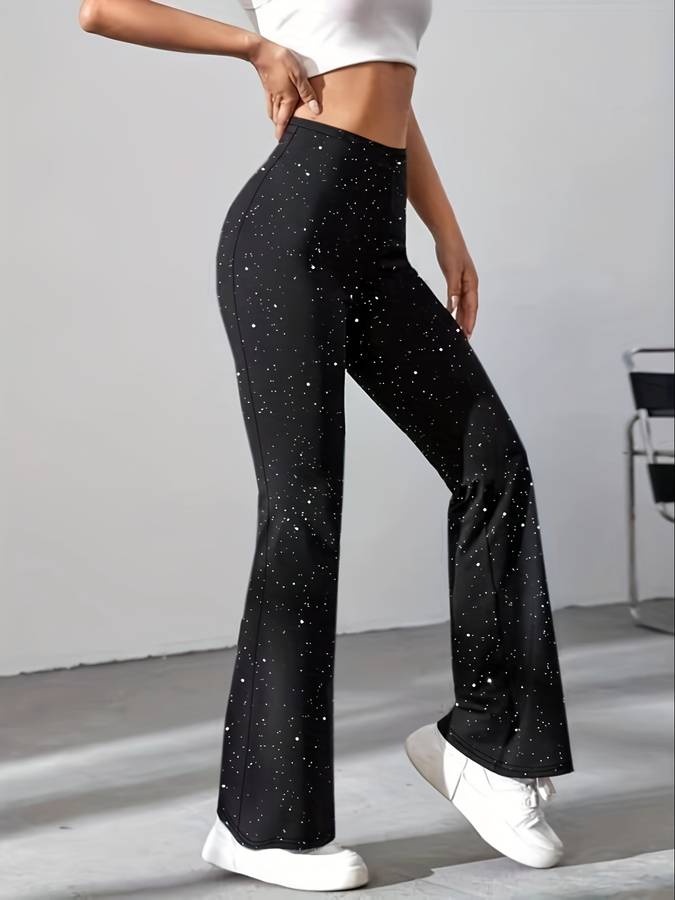 Flared Broek In Glitterstof - Maak Je Outfit Stralend!