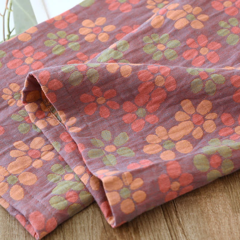 Katoenen Gaas Lange Mouwen Pyjama Set