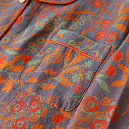 Vintage Leaf Katoenen Loungewear Set