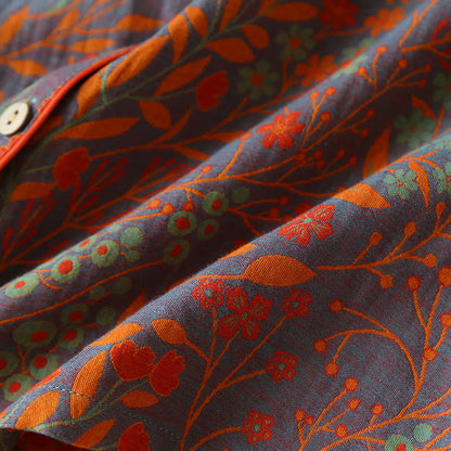 Vintage Leaf Katoenen Loungewear Set