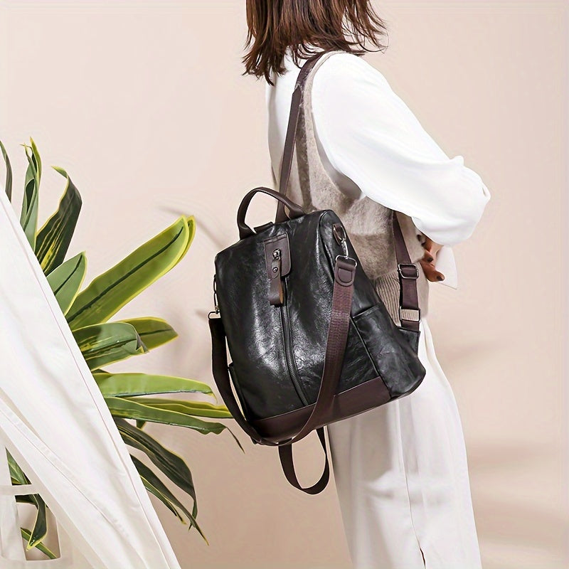 Dames Veiligheidsrugzak Vrouwen Anti Diefstal Vegan Leer