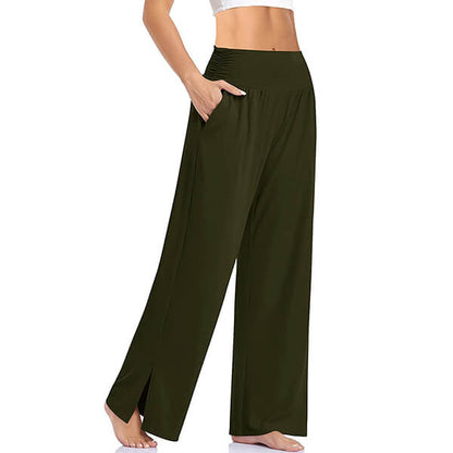 Comfortabele Yogabroek Voor Ontspanning En Stijl Legergroen