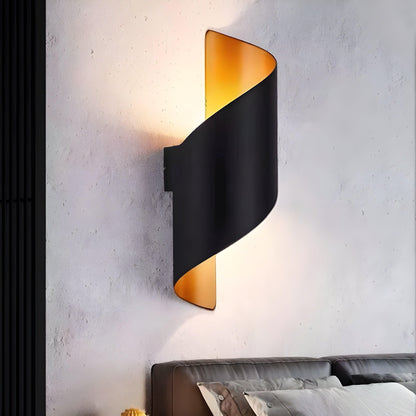 Waterdichte LED Wandlamp met Spiraalvormig Ontwerp voor Binnen en Buiten – Modern Aluminium Muurlamp Zwart Goud Warm wit 3000K