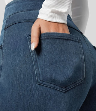Vanio | Comfy Elastische Flared Broek met Hoge Taille