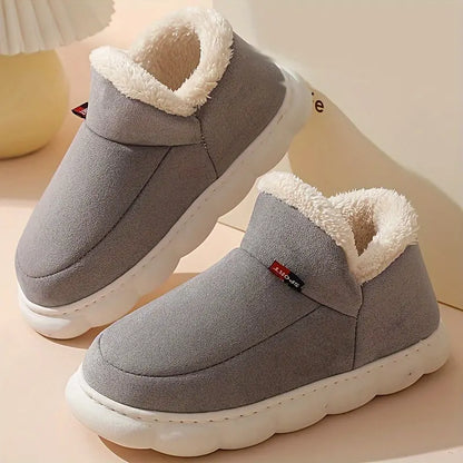 Unisex Huisschoenen - Warme Gevoerde Sloffen en Pantoffels Grijs