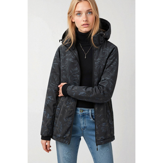 Dames Windbreaker – Lichte Waterdichte Regenjas met Capuchon en Ritssluiting Zwart